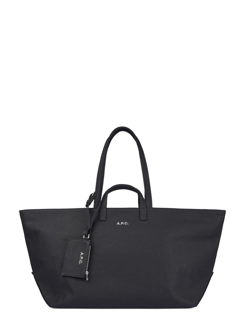 A.P.C. Structured Black Cotton Tote Bag