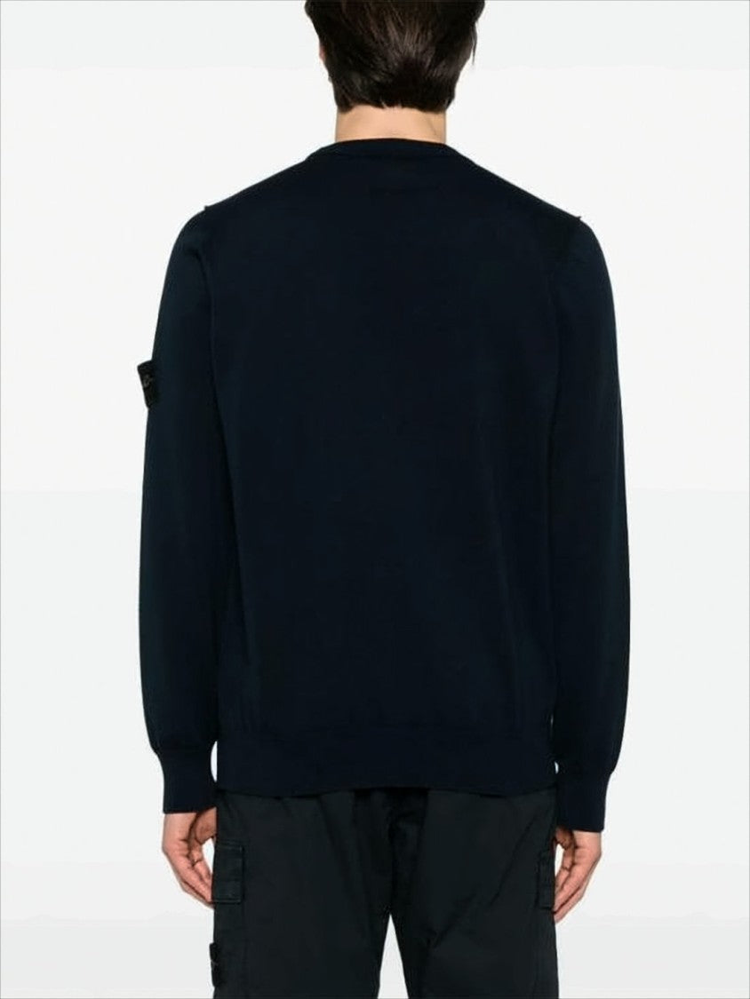 Stone Island Crewneck Black Sweater With
