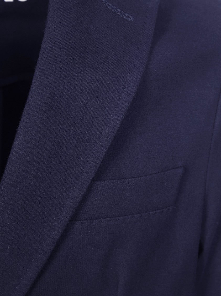 Circolo Blue Notch Lapel Oxford Blazer