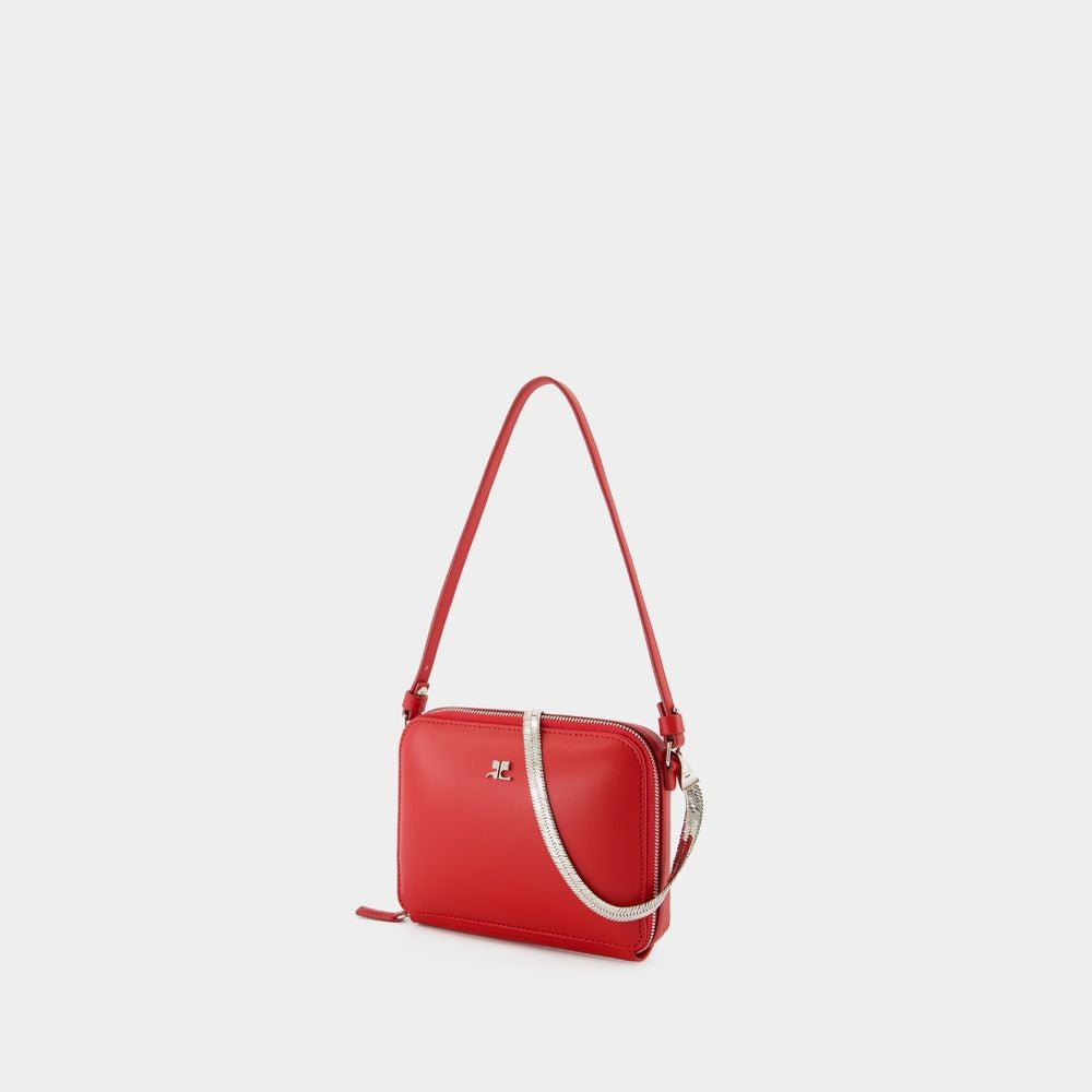 Courrèges Cloud Chained Purse - Leather - Red