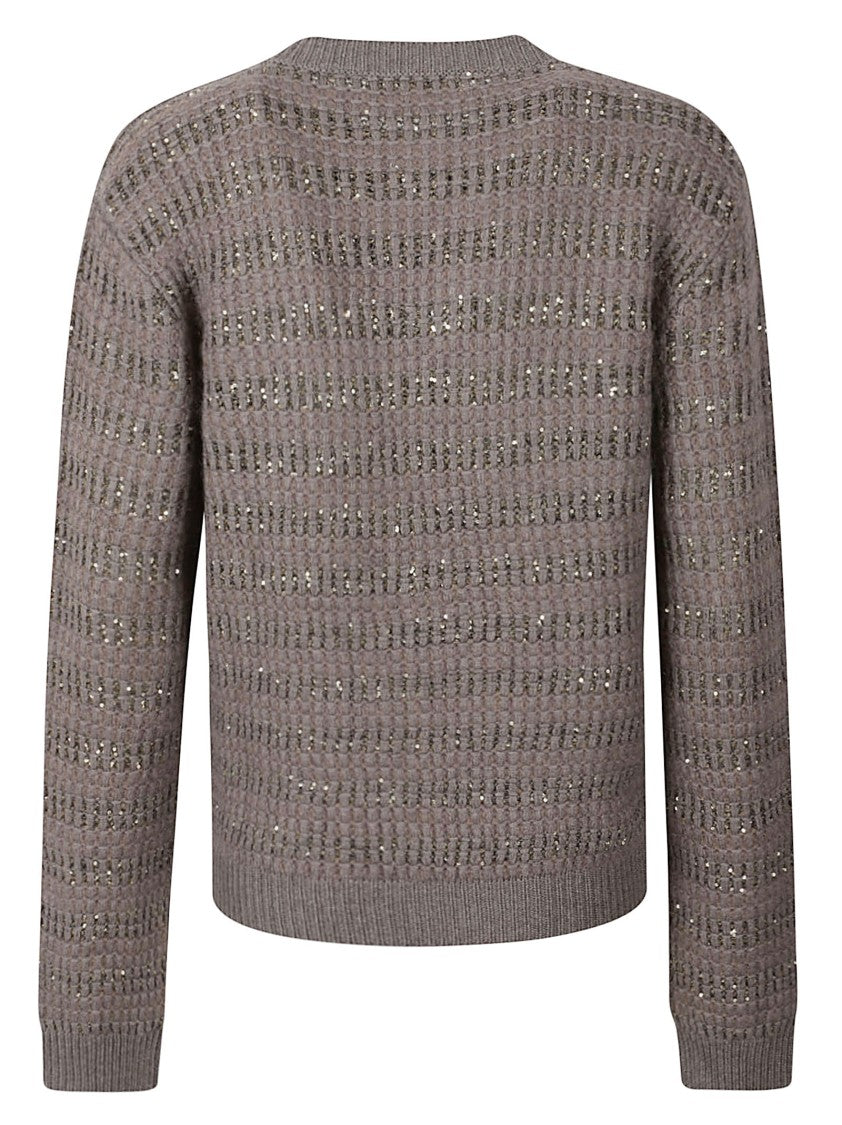 Fabiana Filippi Textured Knit Sweater With Shiny Sequin Detail