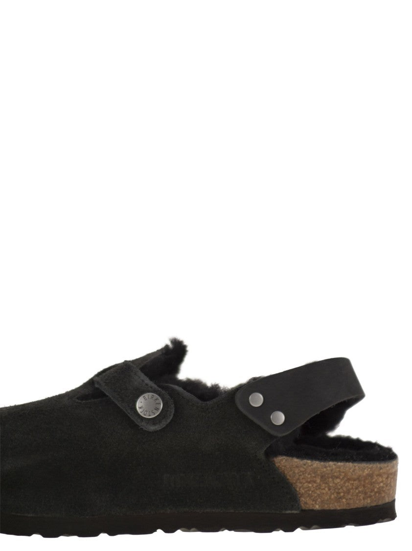 Birkenstock Tokio Shearling - Suede And Lambskin Slippers