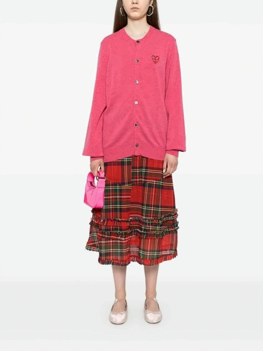 Comme Des Garçons Vibrant Pink Wool Cardigan