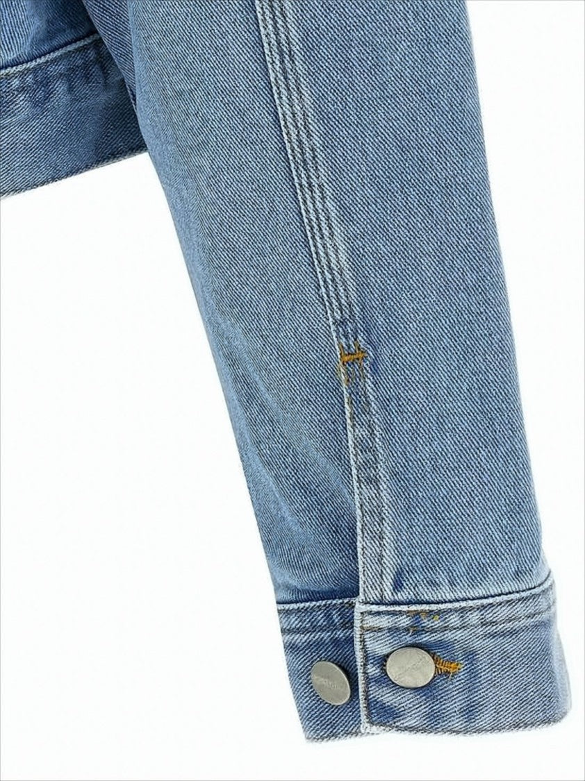 Carhartt Wip Cropped Denim Jacket With Classic Collar