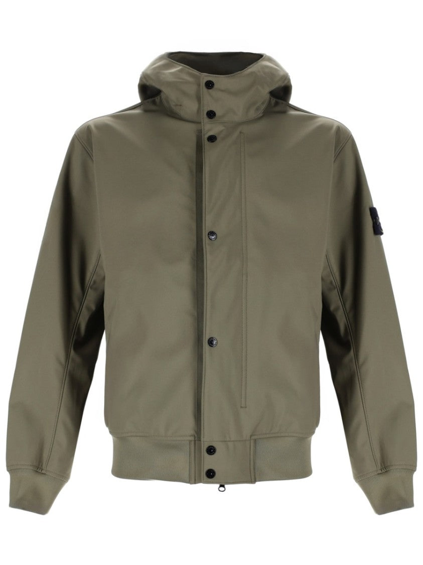 Stone Island Green Matte Finish Hooded Parka