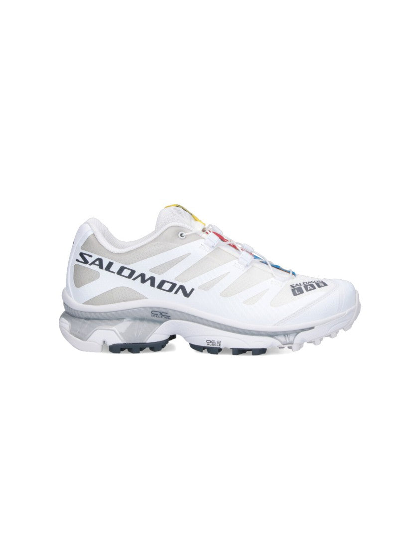 Salomon White Fabric Sneakers With Quicklace Closure