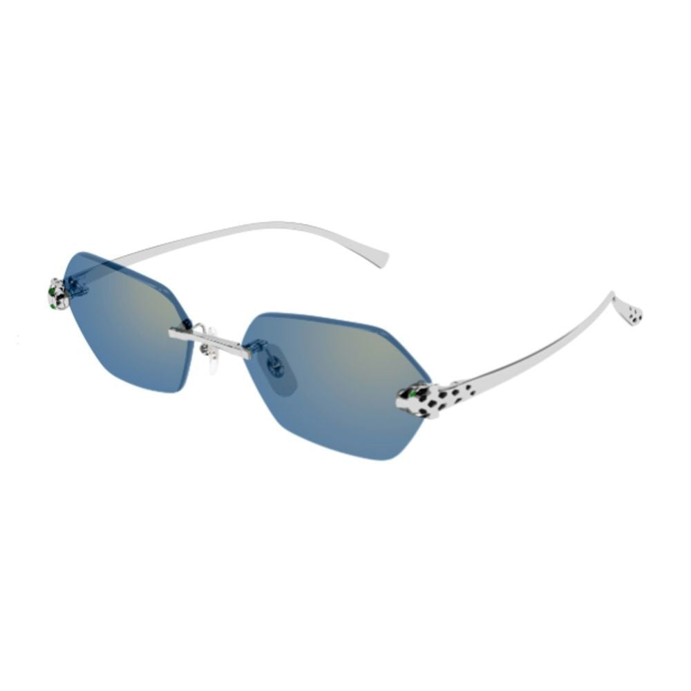 Cartier Geometric Rimless Sunglasses With Panthère Details