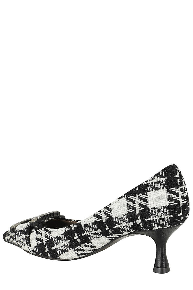 Roberto Festa Pointed-Toe Pumps With Rhinestone Detailing In Tweed