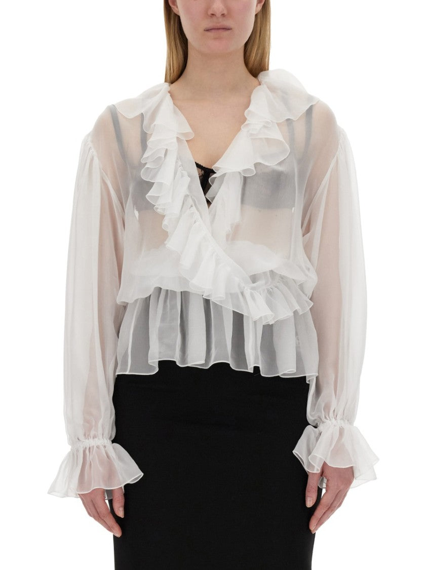 Dolce & Gabbana Chiffon Blouse With Ruffles