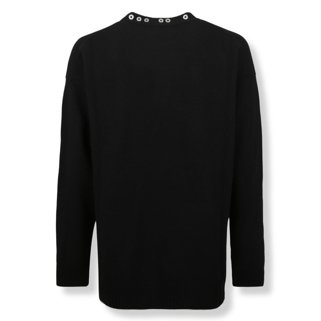 Jil Sander High-Neck Wool Sweater With Metal Eyelets