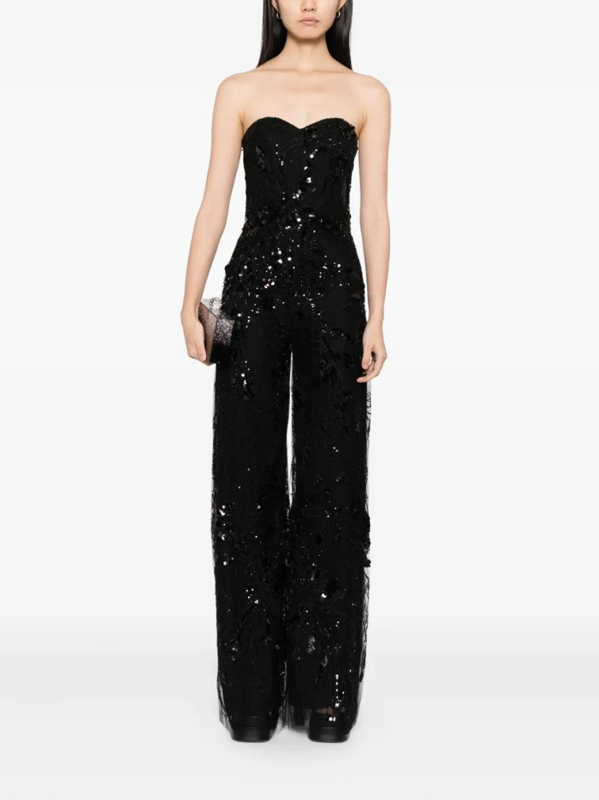 Saiid Kobeisy Embroidered Strapless Jumpsuit