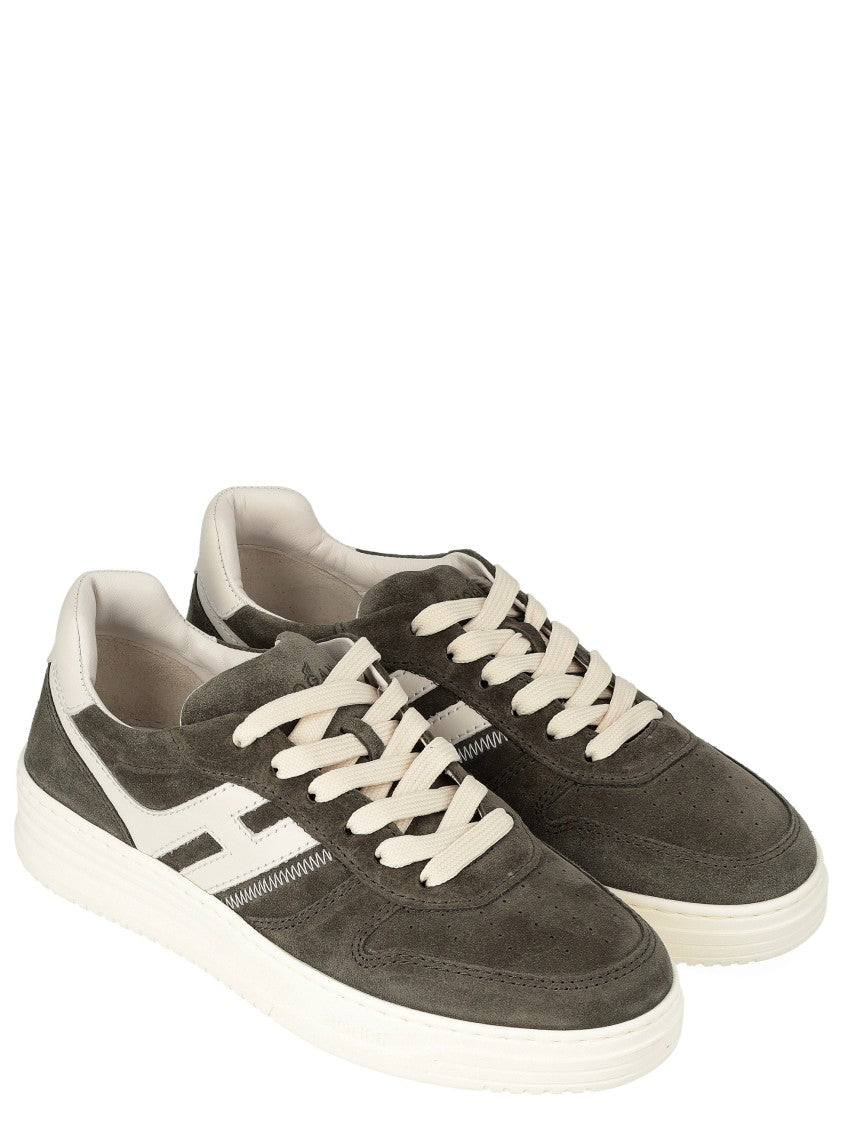 Hogan Moss Green Low-Top Hogan H630 Lace-Up Shoes