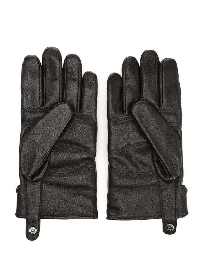 Mm6 By Maison Margiela Shearling Leather Gloves – Black