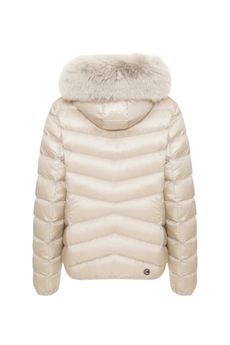 Colmar Cream Hooded Chevron-Quilted Polyamide Puffer Jacket