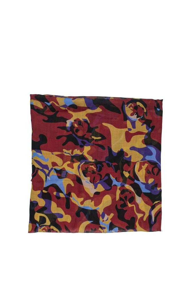 Alexander Mcqueen Camouflage Pattern Scarf With Skull Motifs