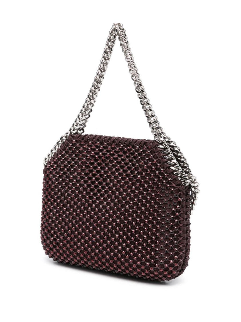 Stella Mccartney Textured Red Shoulder Bag With Chain-Link Strap