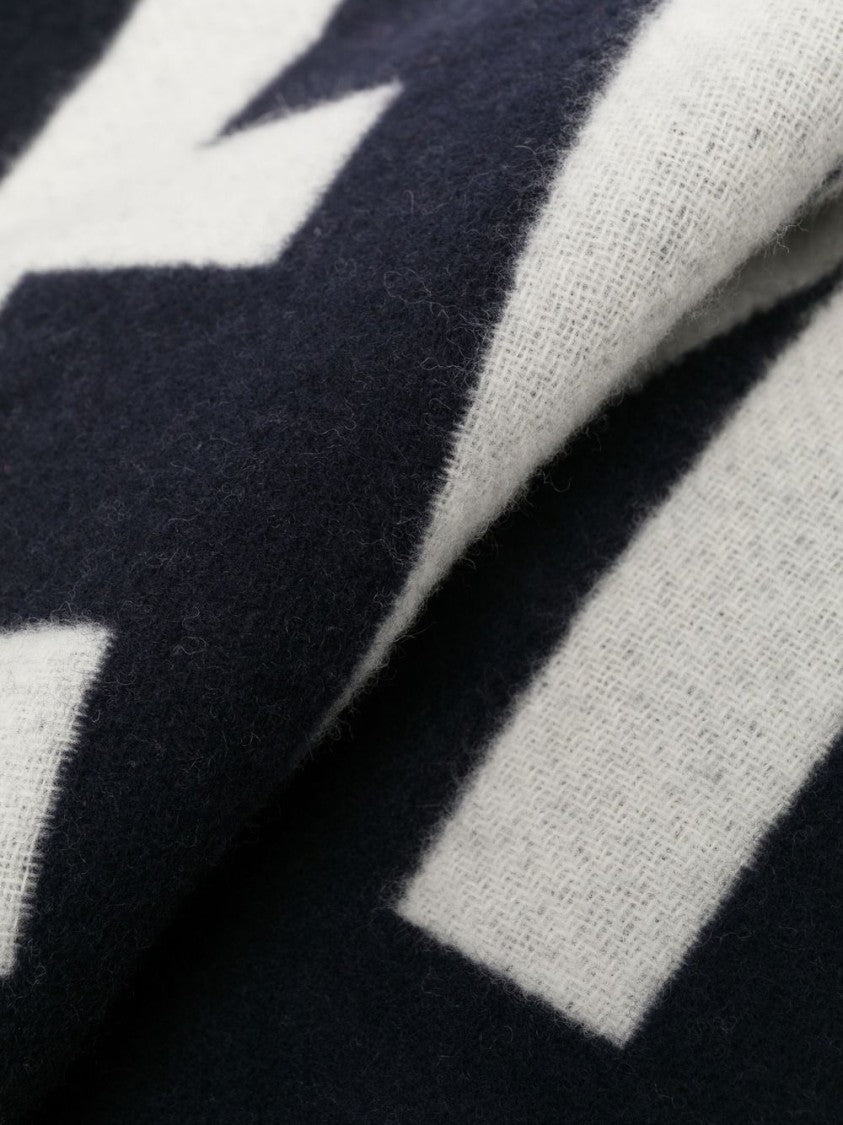 Jacquemus Fringed Oversized Letter Print Scarf