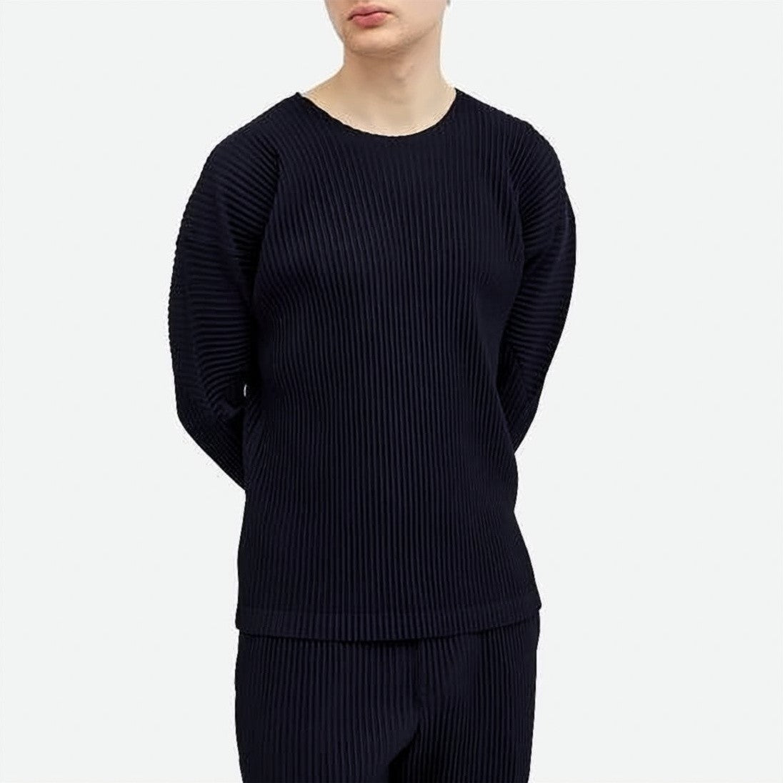 Homme Plissé Issey Miyake Pleated Textured Long-Sleeve Top
