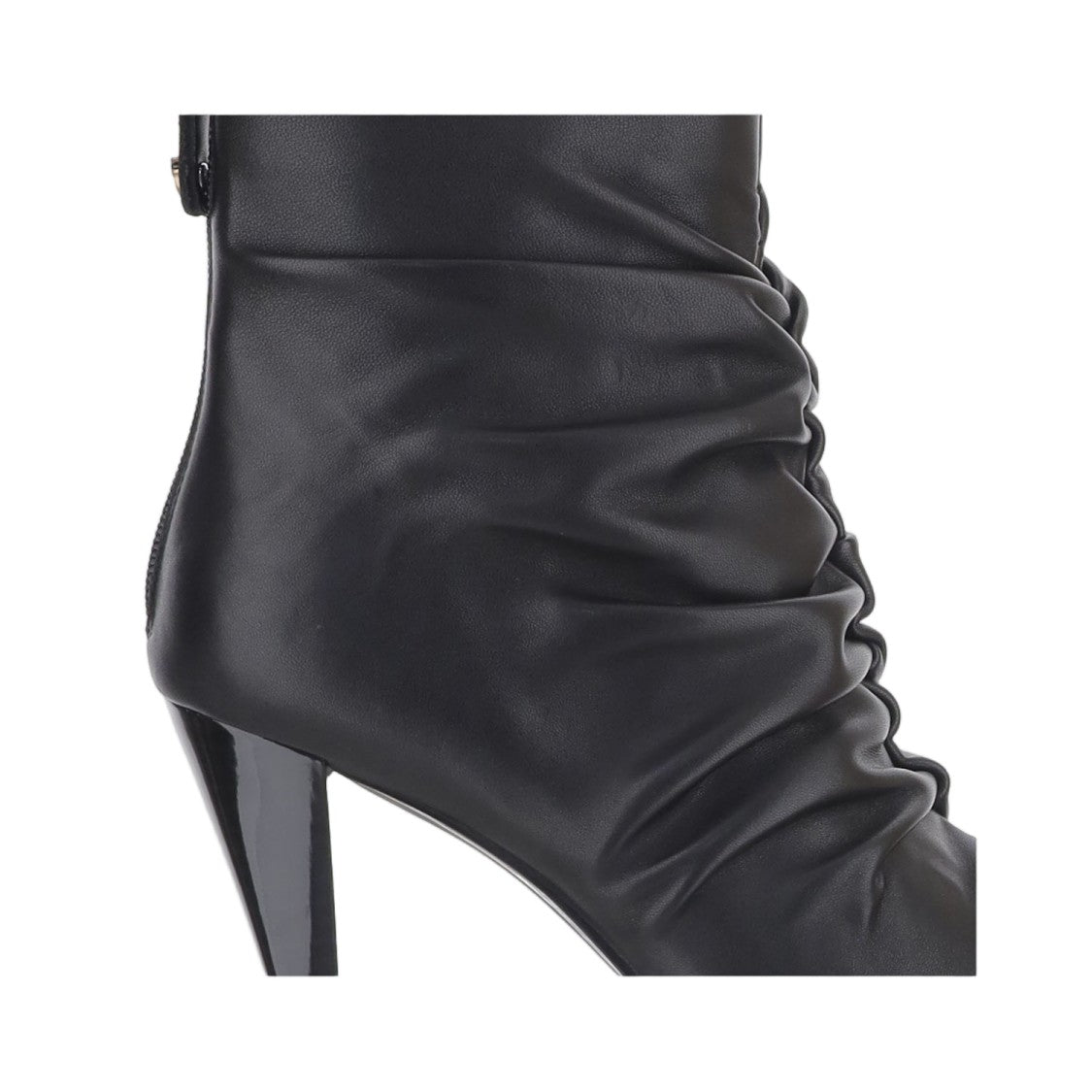 Pinko Black Embossed Zip Ankle Leather Boots
