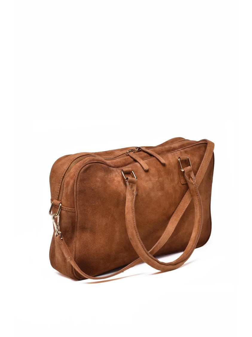 Tela Biscuit Goat Leather Zip Shoulder Bag