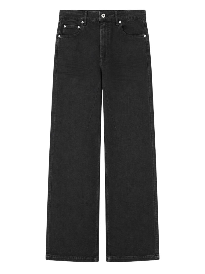 Drkshdw By Rick Owens Geth Wide-Leg High Waist Cotton Jeans