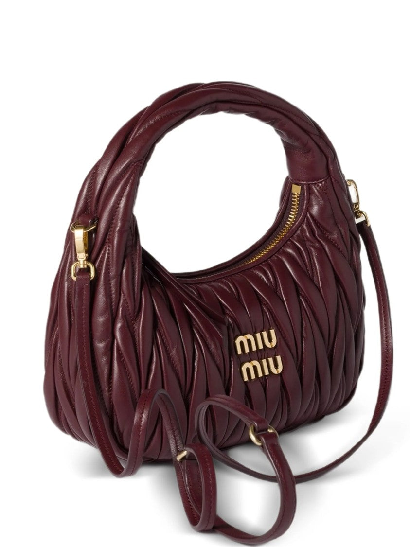 Miu Miu Black Hobo Wander Quilted Lambskin Hobo Bag