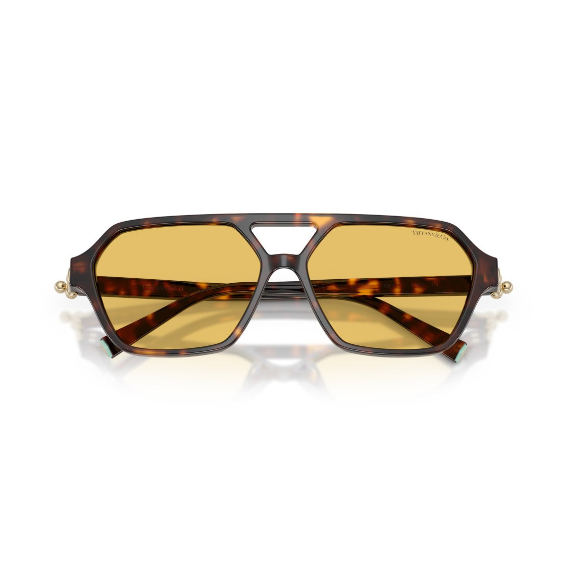 Tiffany & Co. Geometric Tortoiseshell Sunglasses With Amber Lenses