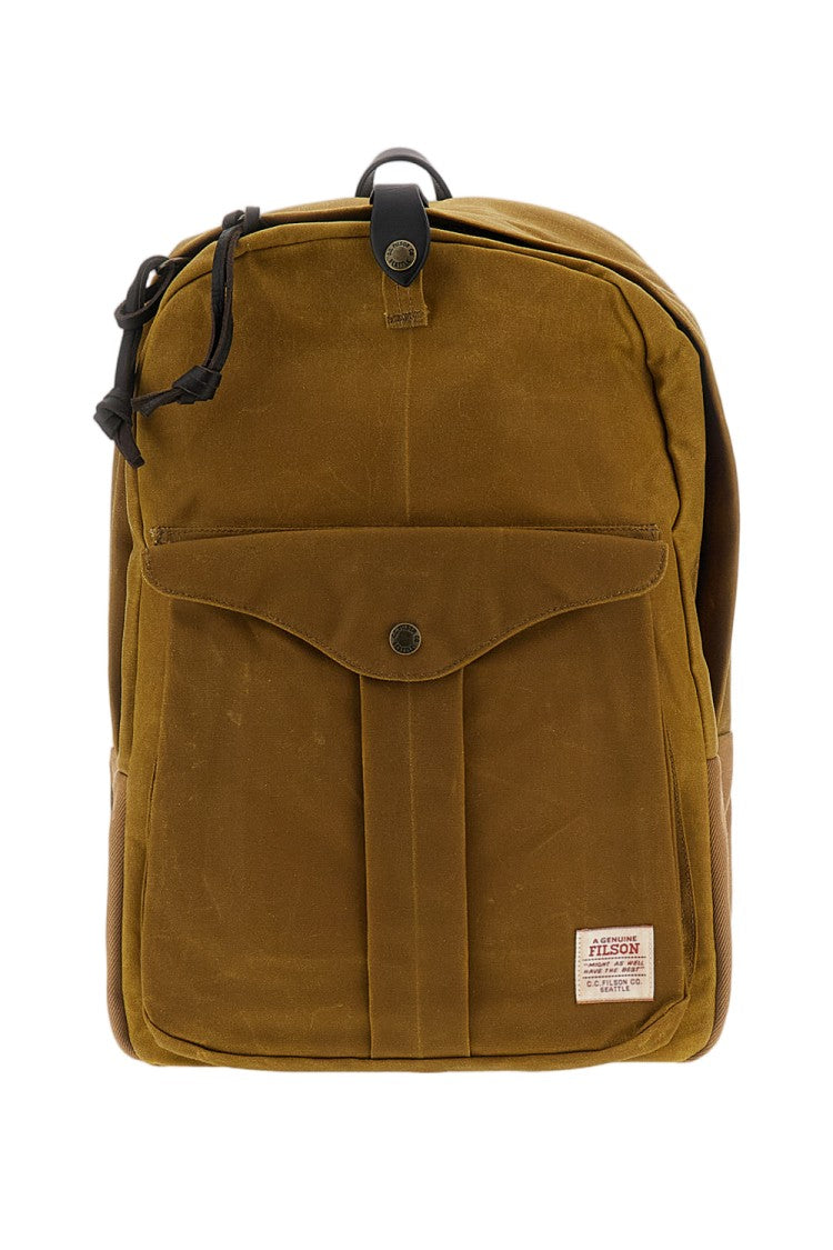 Filson Water-Resistant Waxed Cotton Journeyman Backpack With Leather Accents