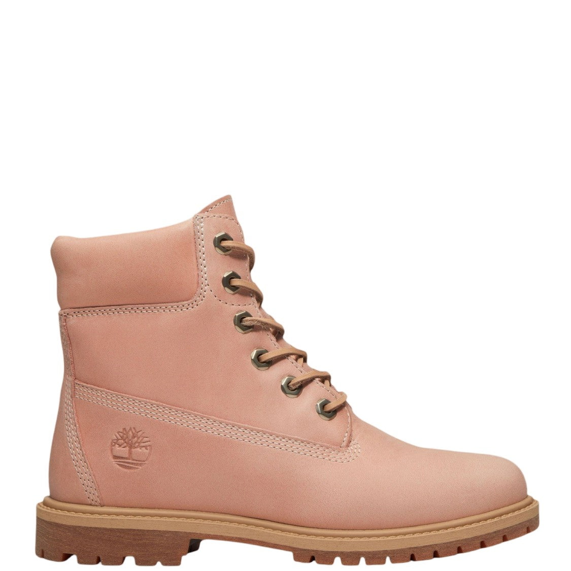 Timberland Pink Lace-Up Padded Collar Leather Ankle Boots