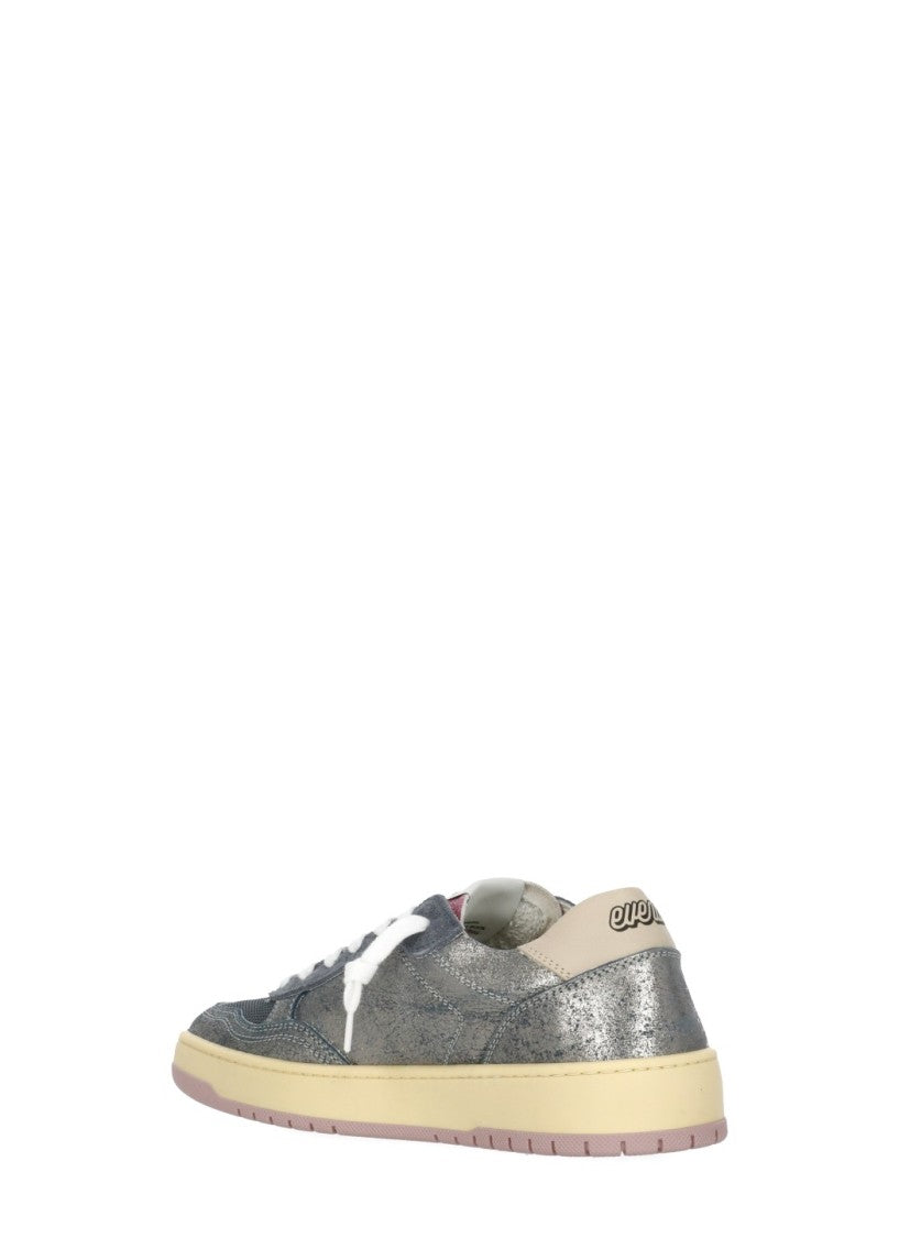 Evenu Equal Silver Suede Low-Top Sneakers