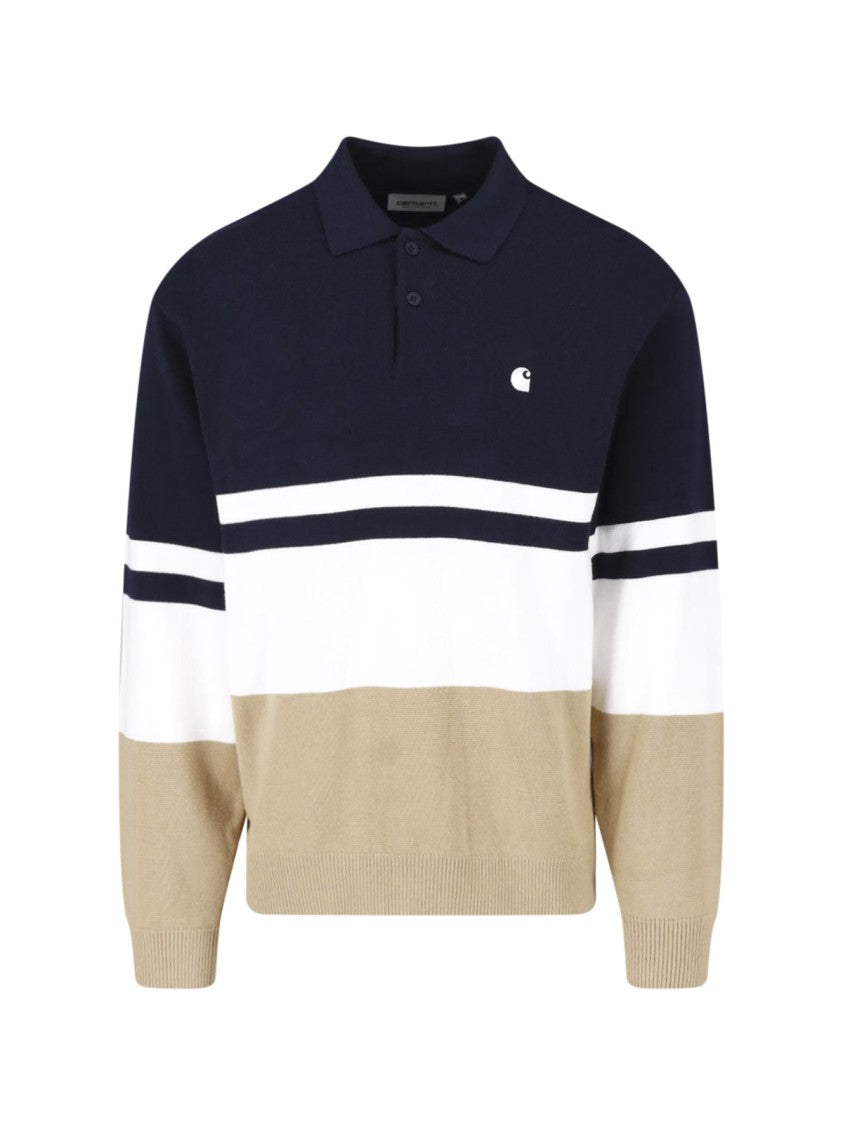 Carhartt Wip Multicolor Striped Viscose-Blend Long-Sleeve Polo Shirt
