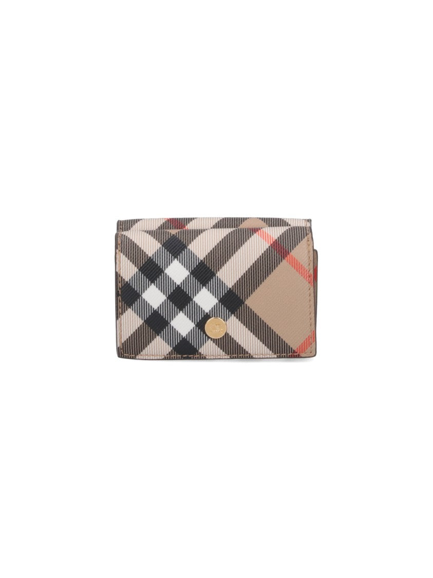 Burberry Check' Compact Wallet – Beige