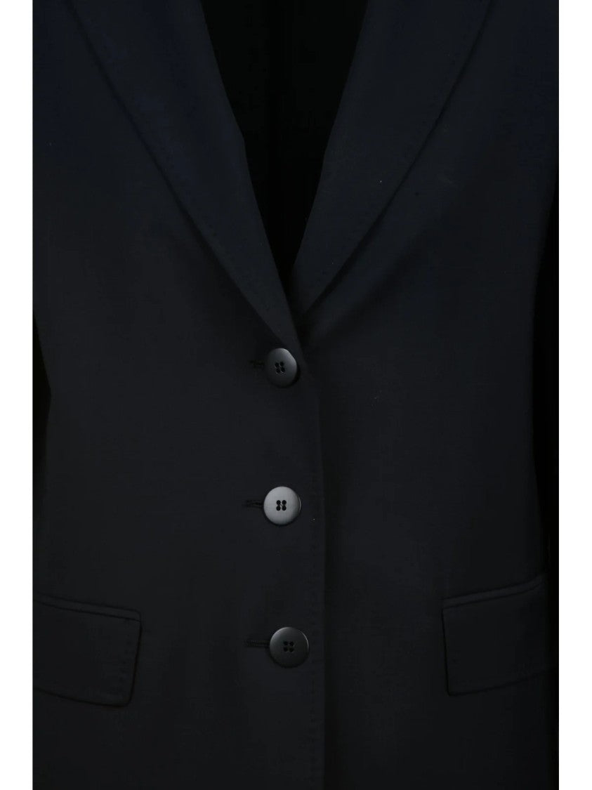 Max Mara Blue Virgin Wool Tailored Jacket