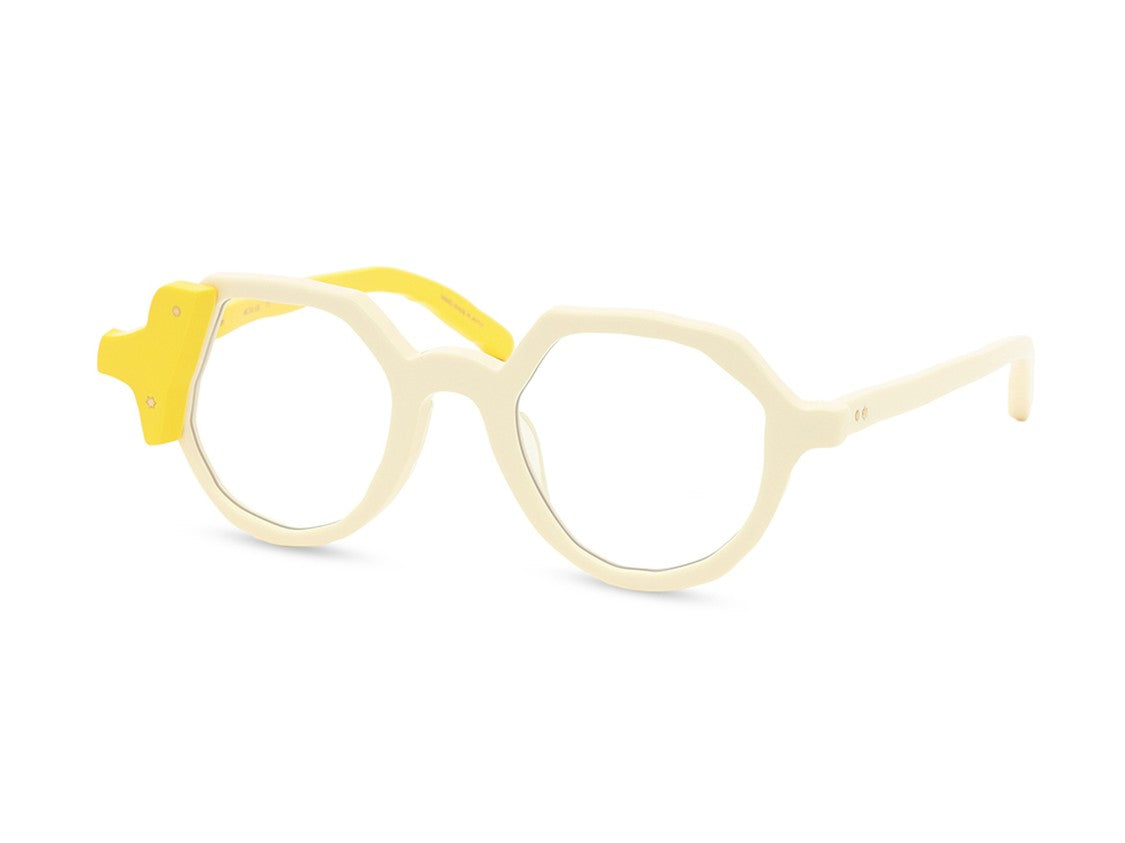 Masahiro Maruyama Cream/Yellow Mm-0097 Geometric Octagonal Eyeglasses