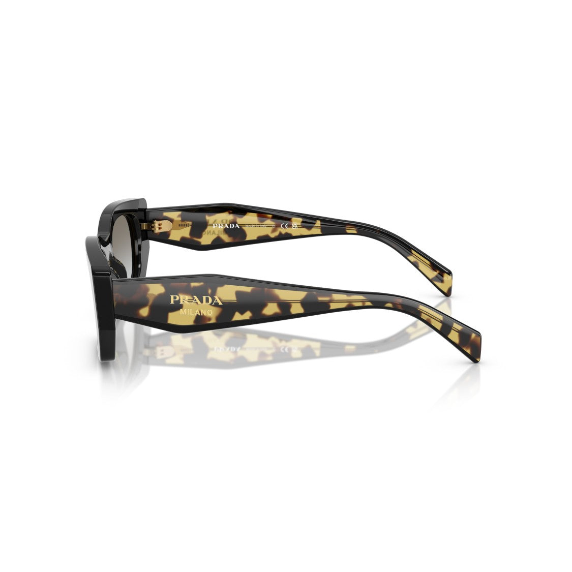 Prada 0Pr B05s Rectangular Black Acetate Sunglasses