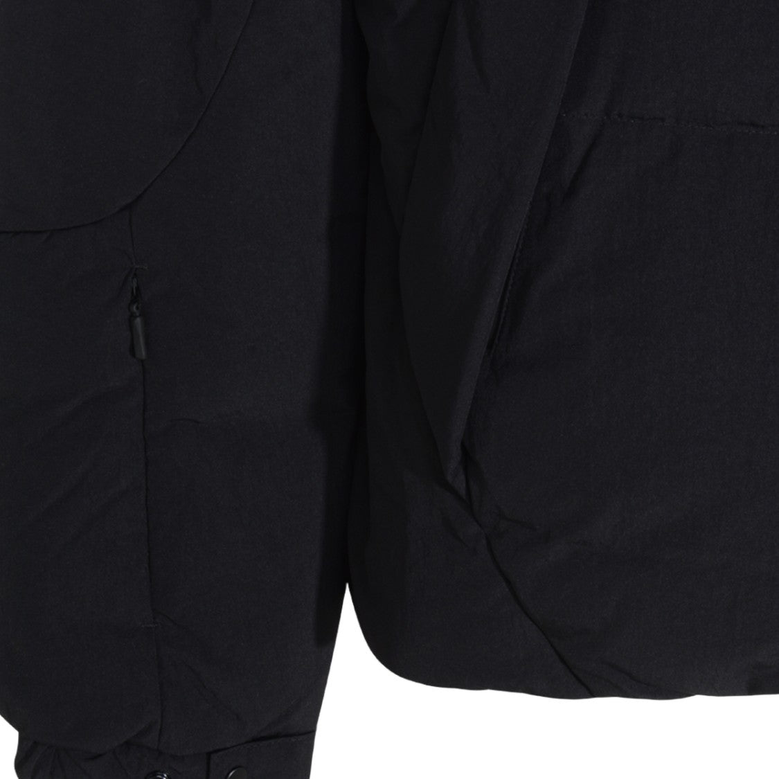 Jg1 Boxy Black Padded Jacket With High Collar