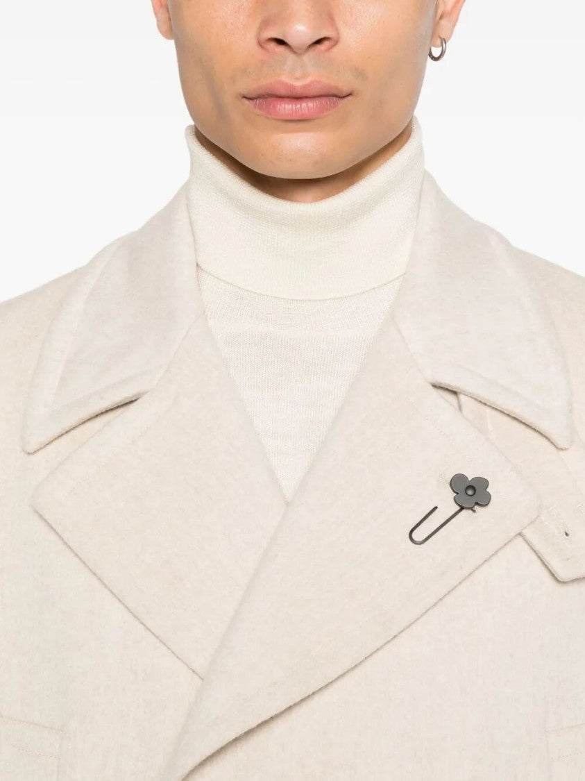 Lardini Double-Breasted Wool Coat