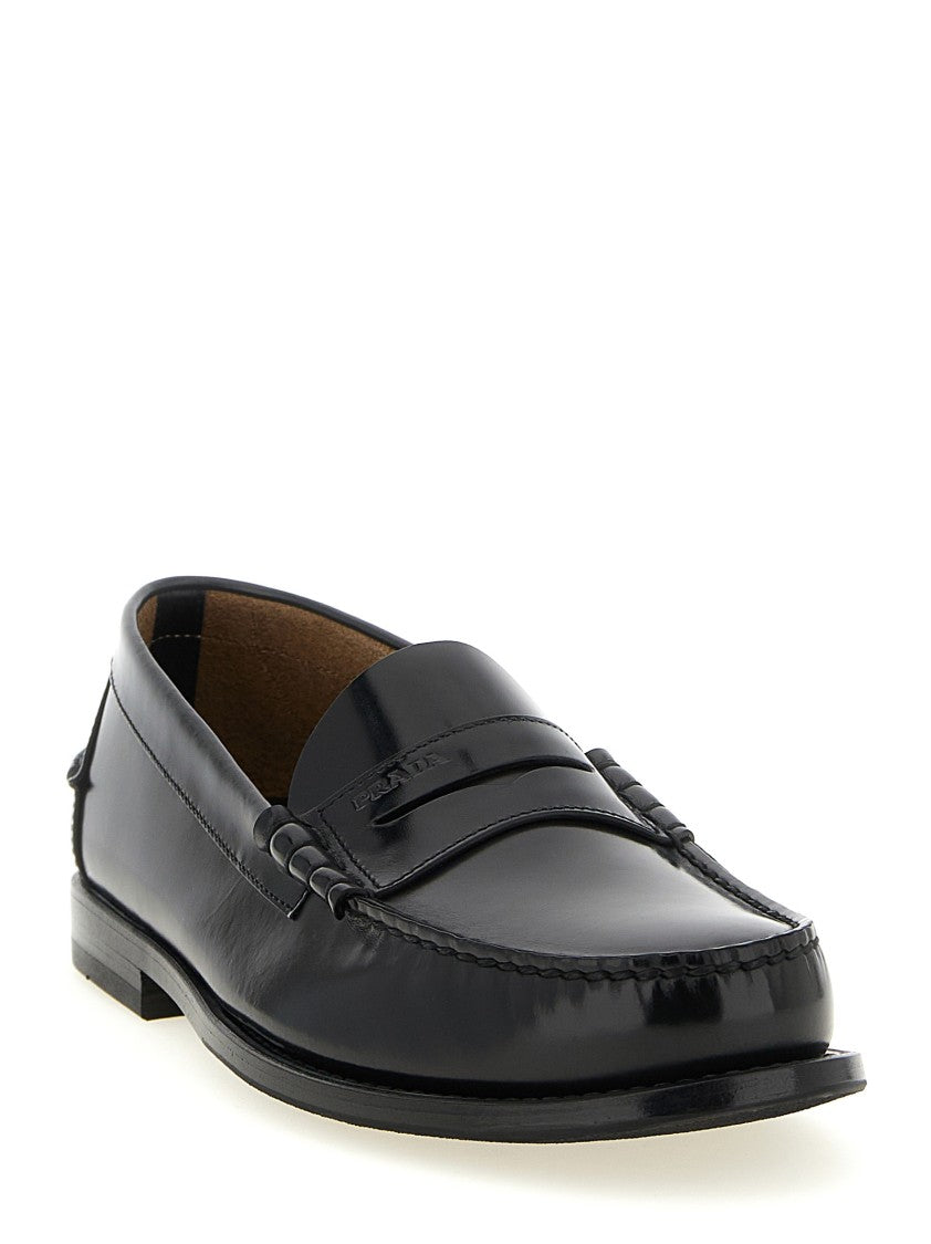 Prada Brushed Leather Loafers