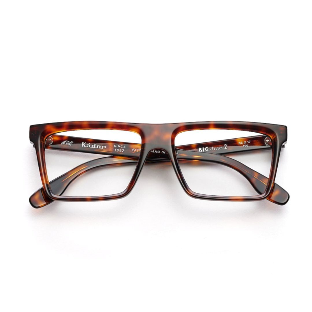Kador Big 2 Bold Rectangular Tortoiseshell Sunglasses With Curved Temples