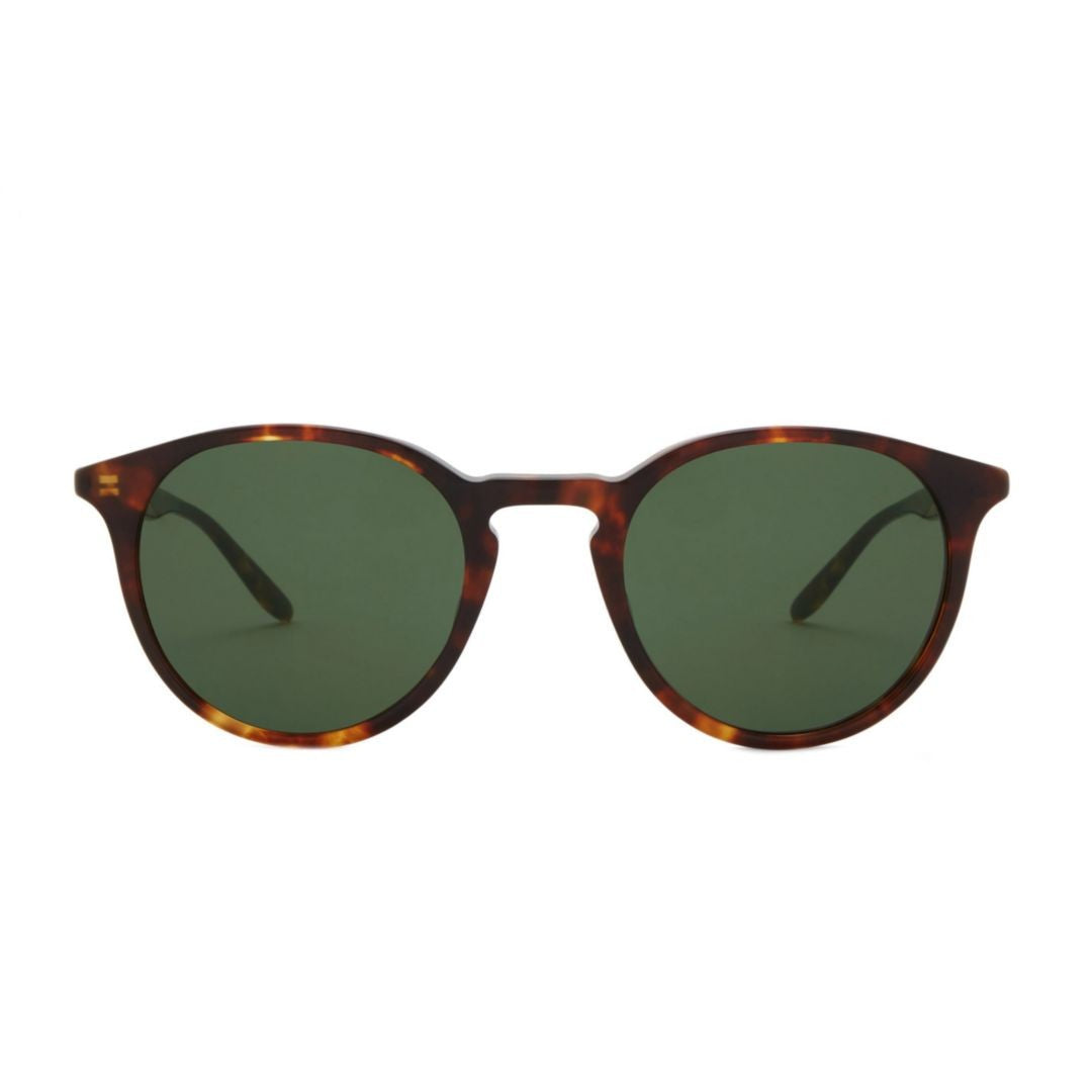 Barton Perreira Princeton Tortoiseshell Round Frame Sunglasses With Green-Tinted Lenses