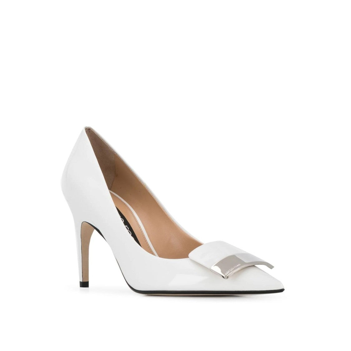 Sergio Rossi Pointed Toe Leather Pumps With Patent Finish