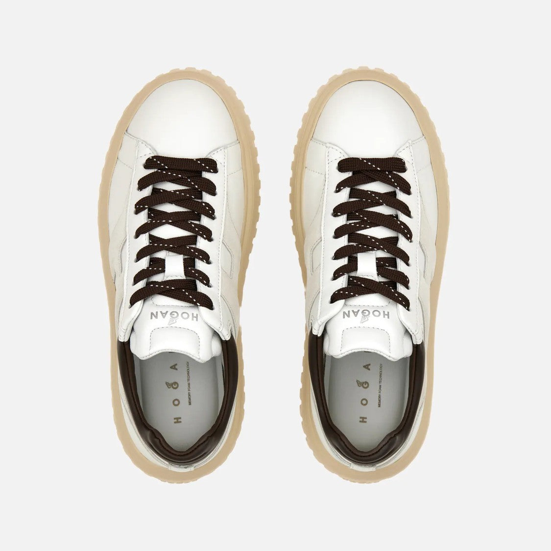 Hogan Lace-Up Platform Shoes With H-Stripe Design