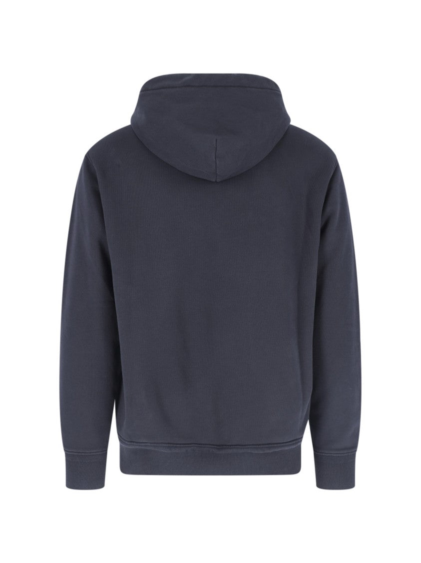 C.P. Company Navy Cotton Hoodie With Drawstring Hood
