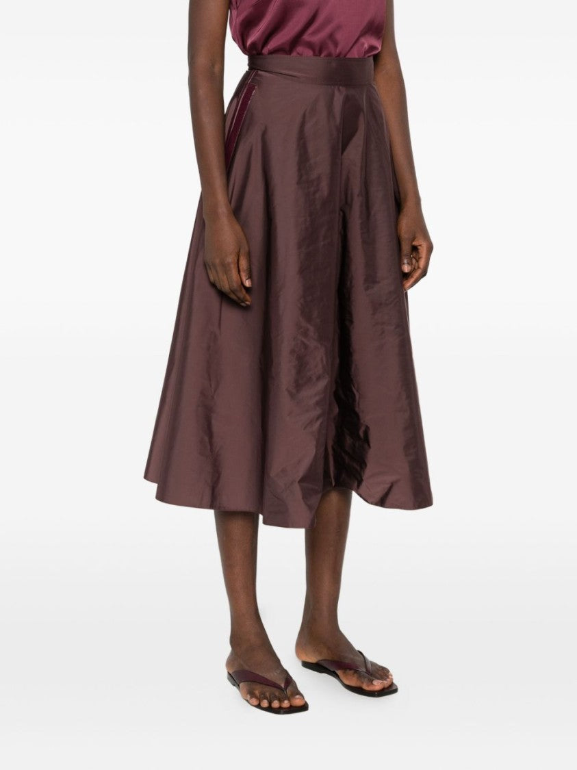 Elisabetta Franchi Midi-Length Flared Skirt With Gold-Tone Accents