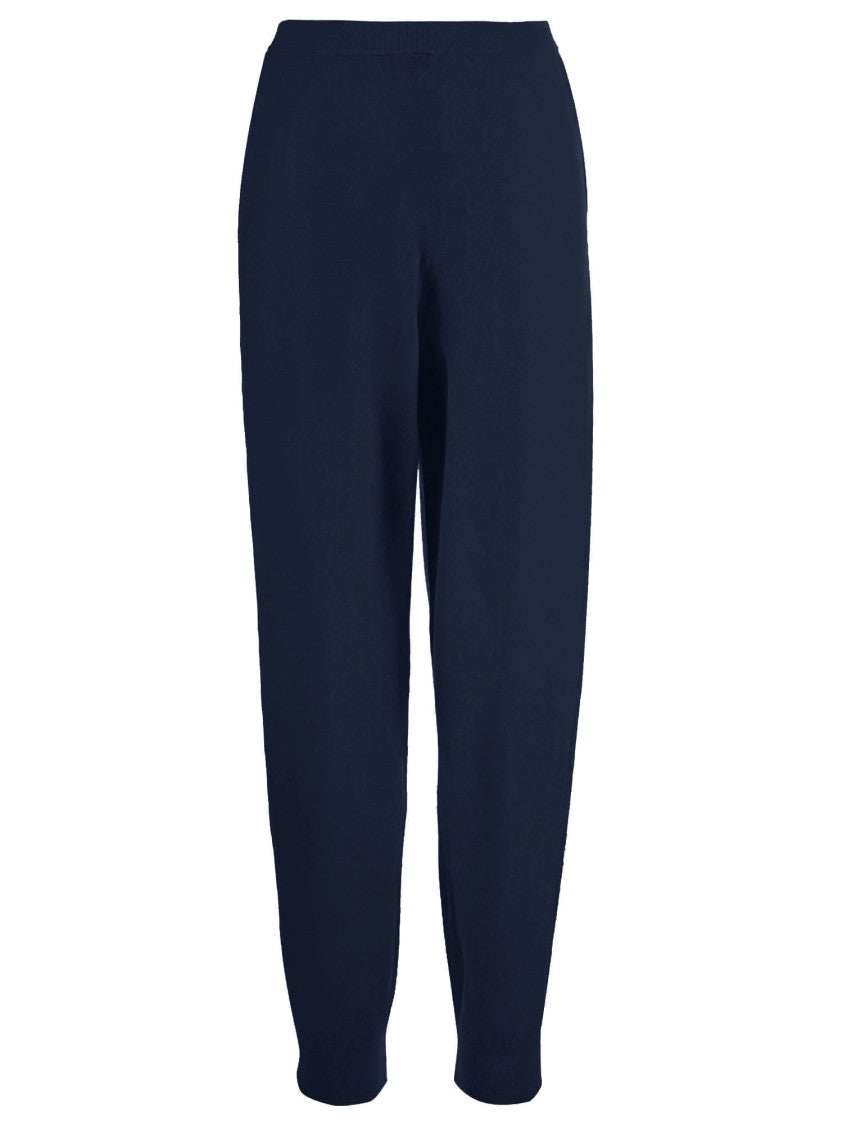 Allude Relaxed Wool And Cashmere Pants With Elasticated Edges