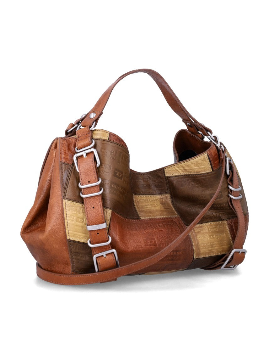Diesel Patchwork Design Medium Top Handle Bag With Versatile Carrying Options