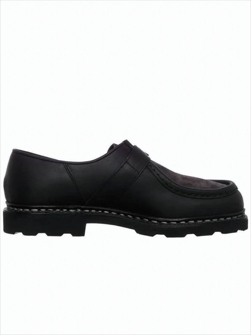 Paraboot Smooth Leather Loafer With Suede Vamp