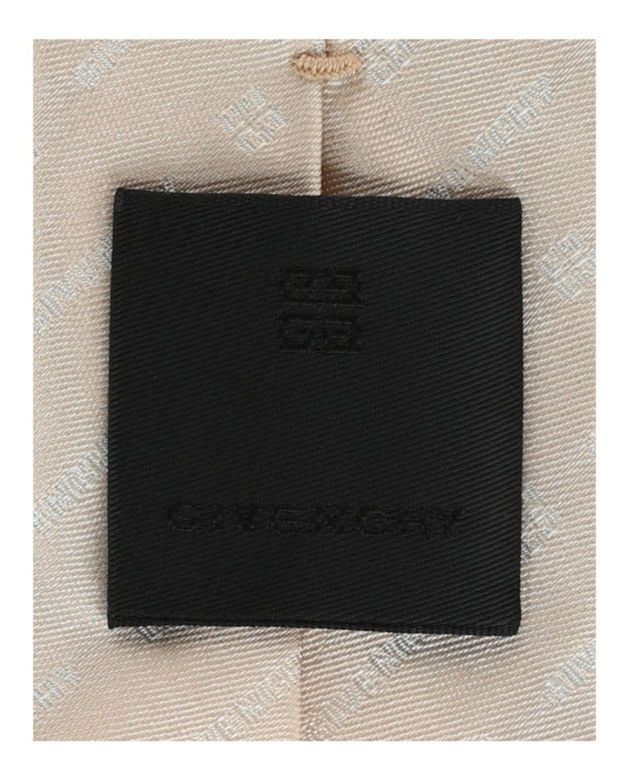 Givenchy Diagonal Pattern Silk Tie With Signature Logo And Emblem