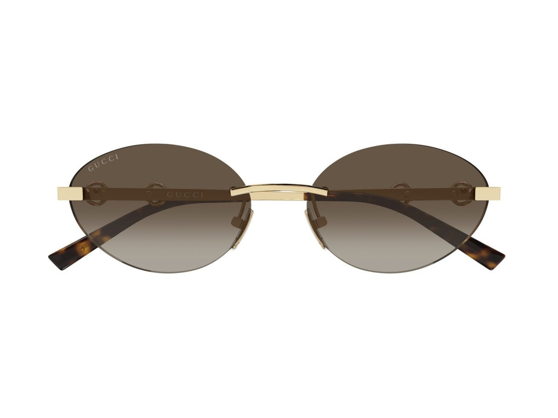 Gucci Gold Gg2051s Gradient Metal Round Sunglasses