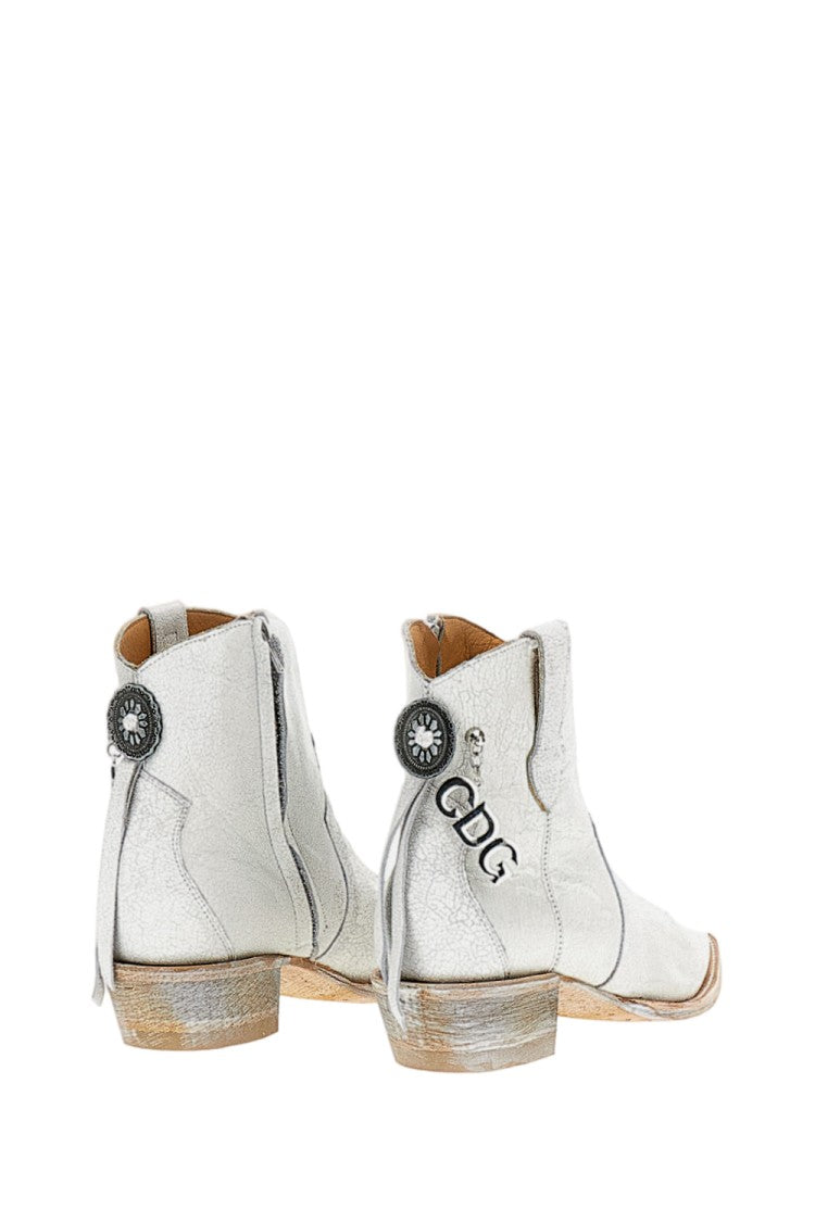 Comme Des Garçons White Leather Boots